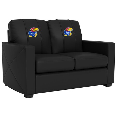 Dreamseat Silver Loveseat with Kansas Jayhawks Logo XZ7759003LSCDBK-PSCOL13195